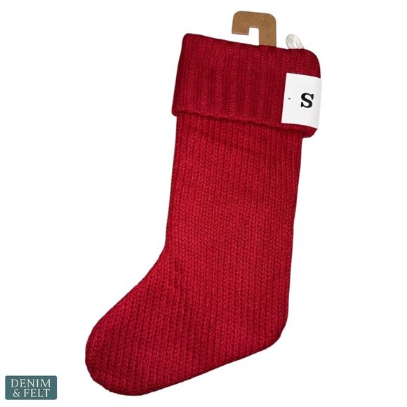 NEW Wondershop Red Knit Monogram Christmas Stocking Letter S Cozy Festive Decor - Picture 5 of 5